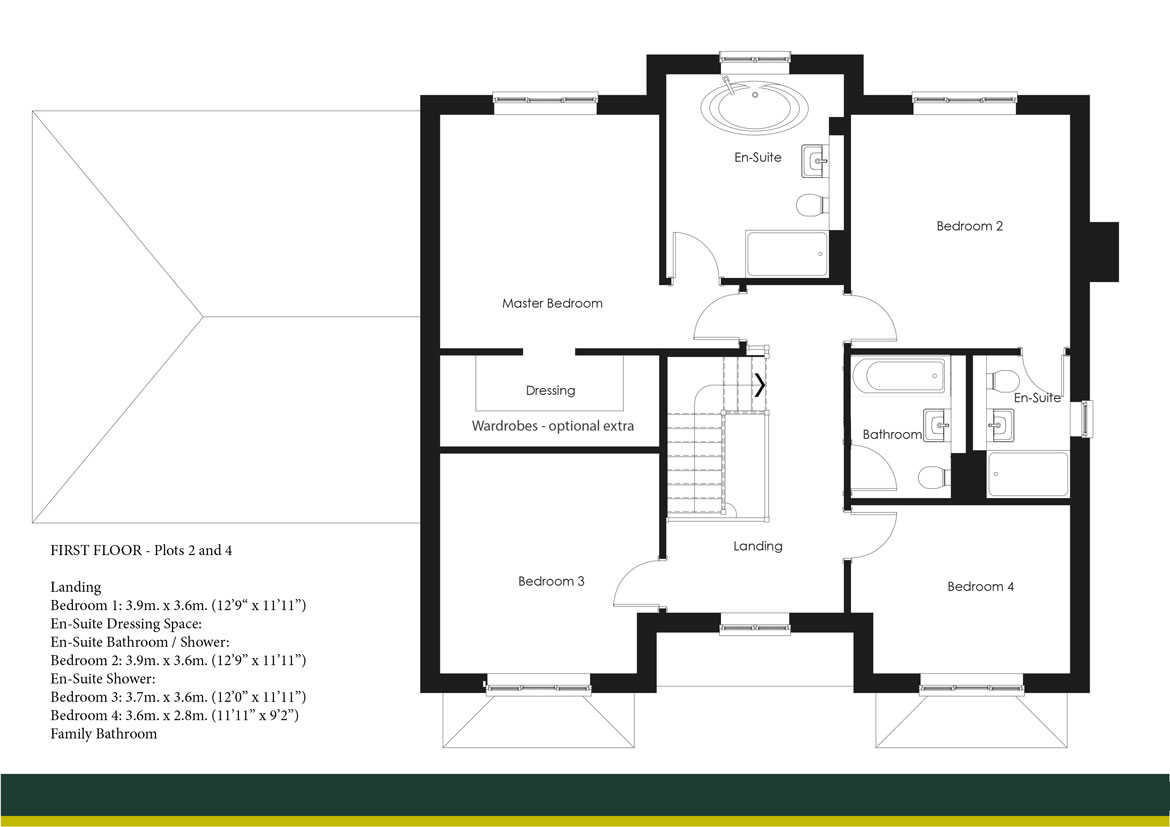 SHAPLEY GRANGE PLOTS 2 AND 4 FIRST FLOOR PLANS